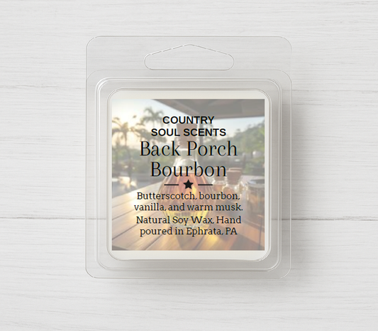 Back Porch Bourbon | 1oz Wax Melt Sample | Country Soul Scents