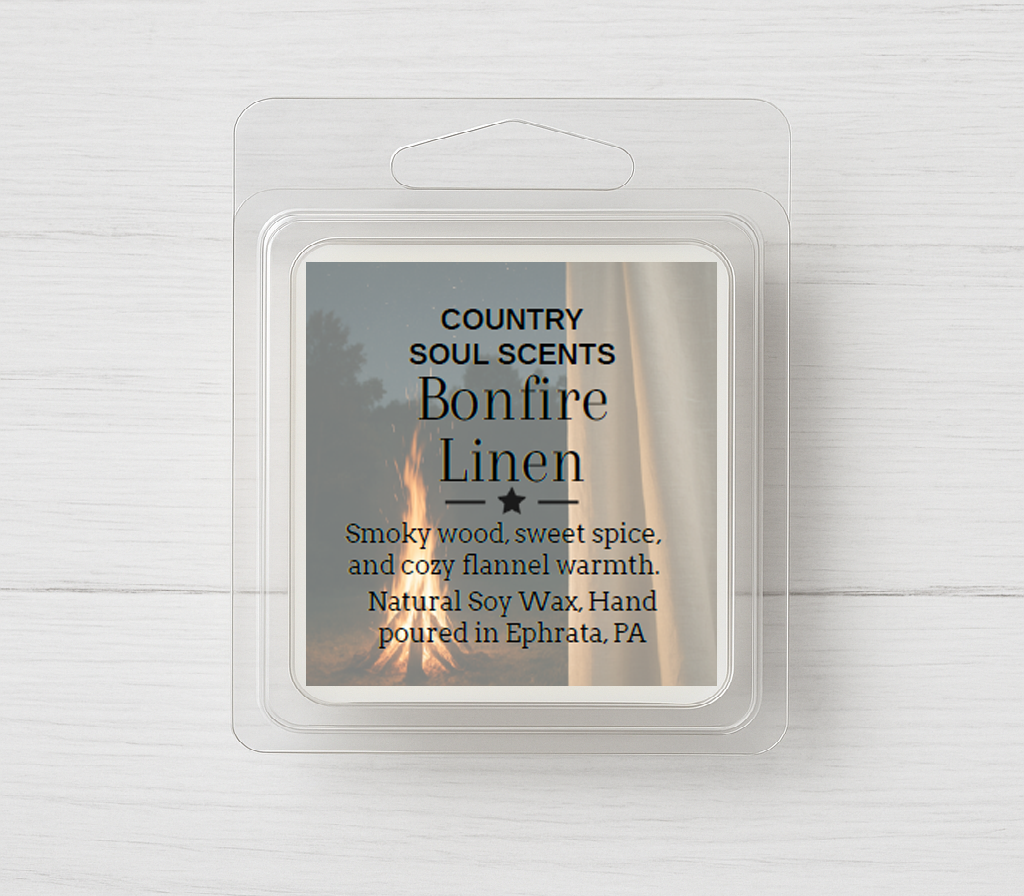Bonfire Linen | 1oz Wax Melt Sample | Country Soul Scents